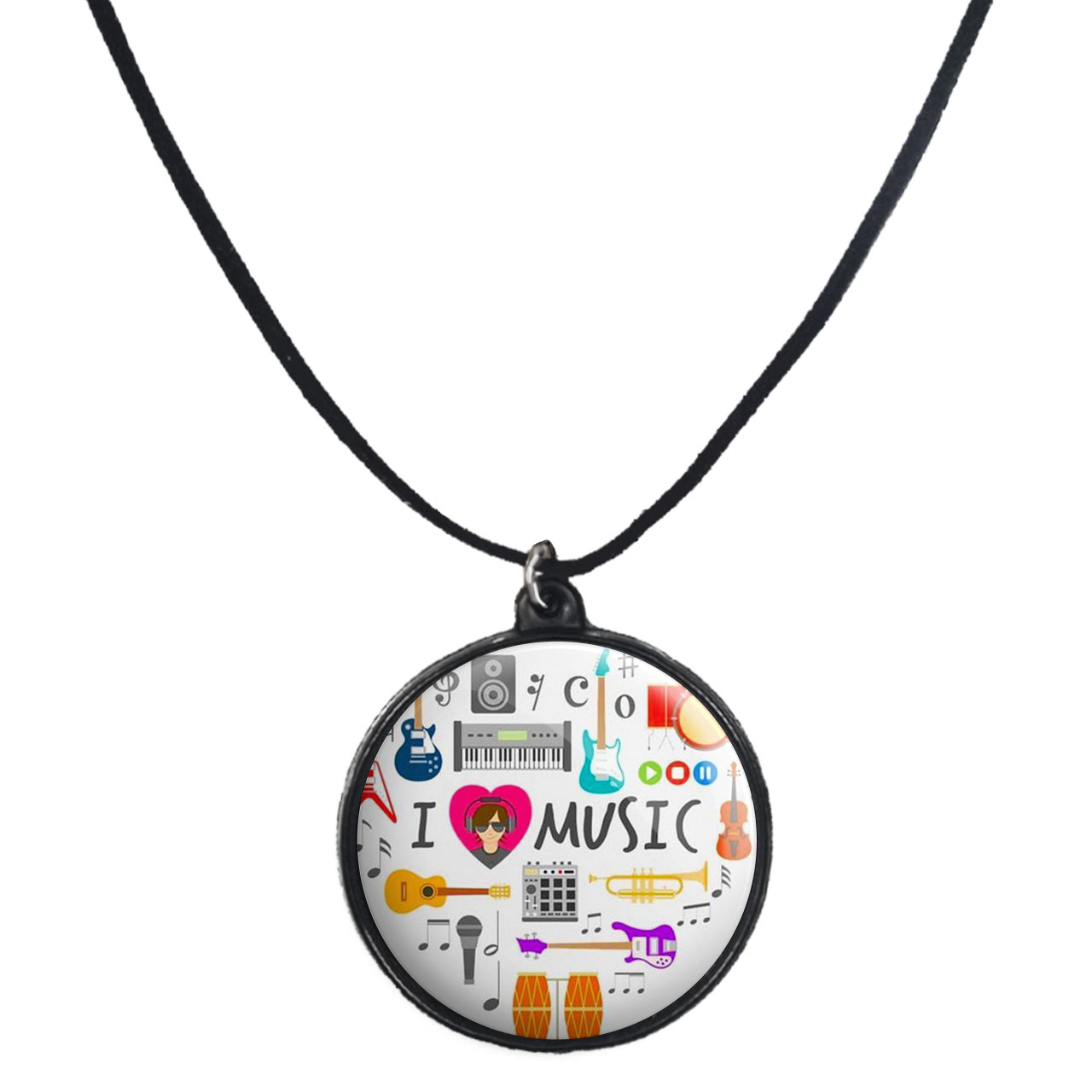 گردنبند پرمانه طرح موزیک کد pmb.3967 مدل دو طرفه