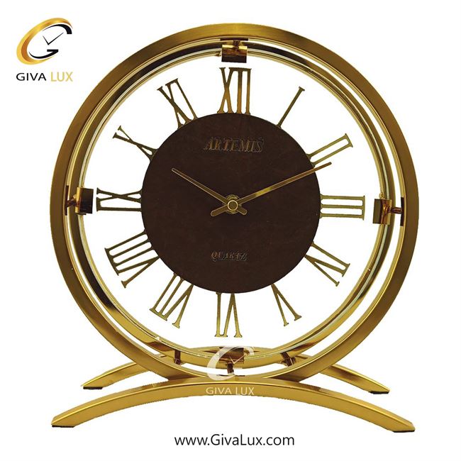 ساعت رومیزی اورجینال آرتمیس آلیاژ فلزی طلایی| کد رفرنس 30527، مدل: 30250Gold