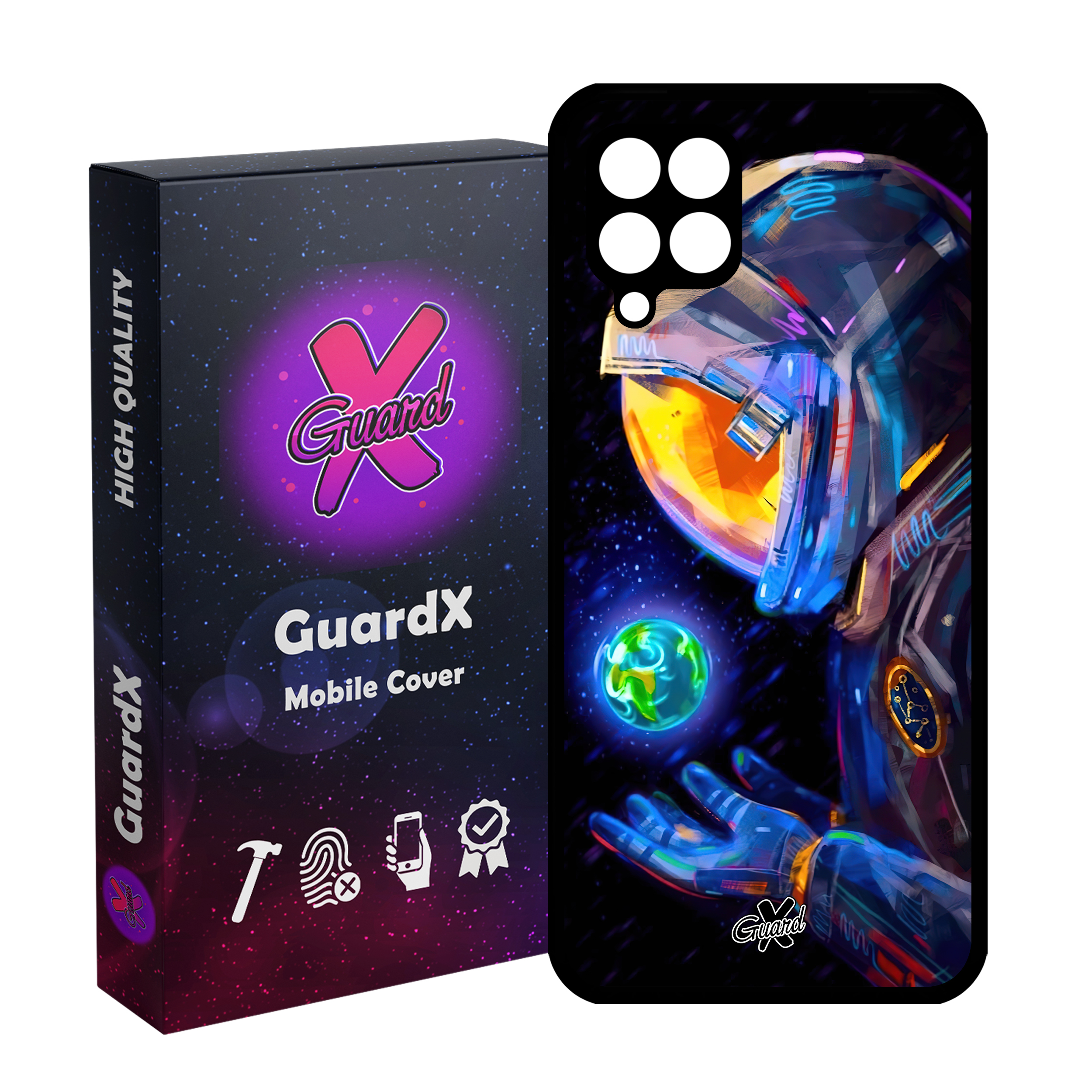 کاور گارد ایکس طرح فضانورد مدل Glass10496 مناسب برای گوشی موبایل سامسونگ Galaxy M32 4G/M22 4G/F22