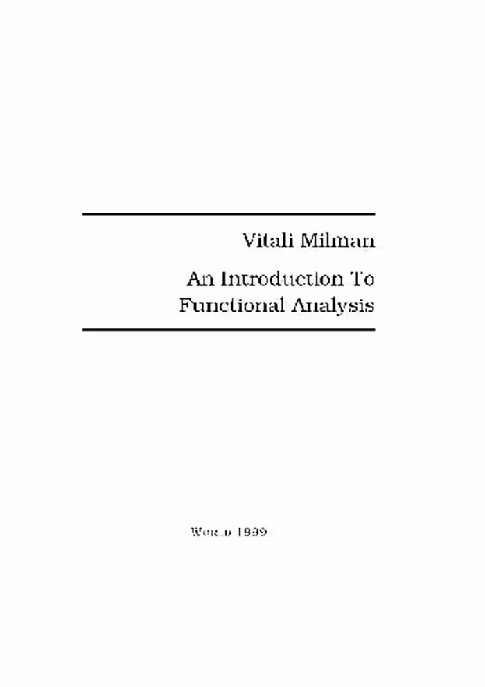 خرید و دانلود نسخه کامل کتاب An Introduction To Functional Analysis
