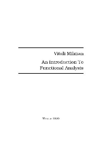 خرید و دانلود نسخه کامل کتاب An Introduction To Functional Analysis