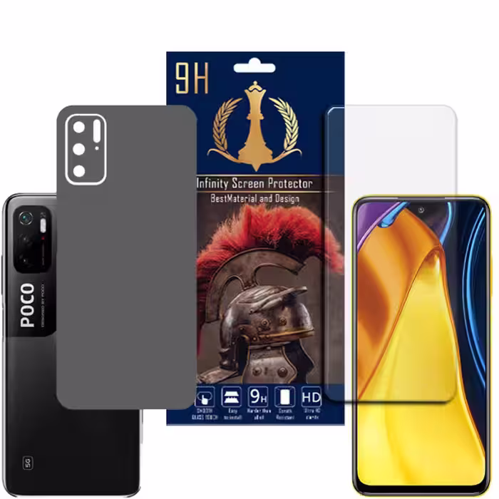 برچسب پوششی اینفینیتی مدل PRO MAX مناسب برای گوشی موبایل شیائومی POCO M3 PRO به همراه محافظ صفحه نمایش