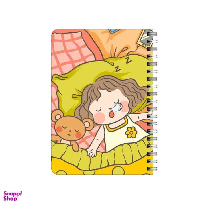 دفترچه یادداشت بامبیلیپ مدل چوبی طرح دختر خوابالو و خرسش کد 6646705