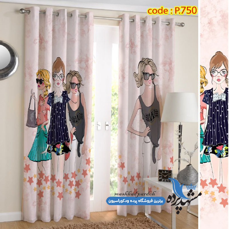 پرده پانچ طرح دخترانه کد p-750