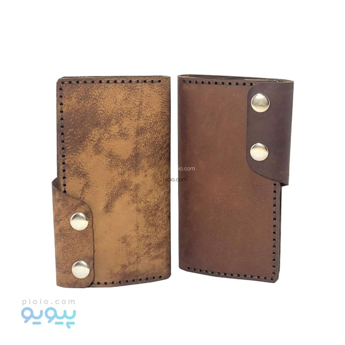 کیف پول چرم شتری مدل 2 دکمه