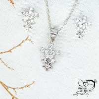 نیمست نقره گل دوقلو با نقره ایتالیا کد 11949