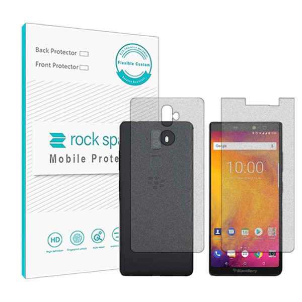 گلس صفحه نمایش و پشت گوشی Blackberry Evolve X مدل نانو هیدروژل مات برند راک اسپیس کد SS