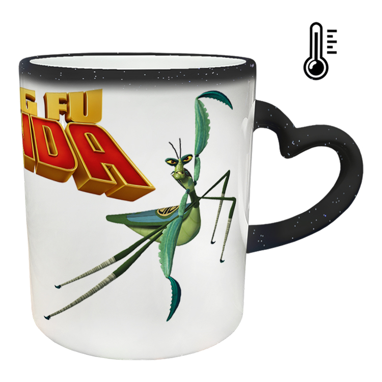 ماگ حرارتی مدل دسته قلبی اکلیلی طرح پاندا کنگ فو کار کد 80