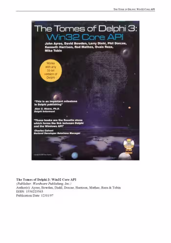 خرید و دانلود نسخه کامل کتاب The Tomes of Delphi 3: Win32 Core Api