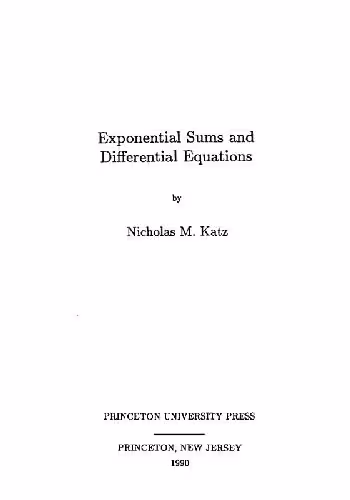 خرید و دانلود نسخه کامل کتاب Exponential sums and differential equations