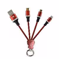 کابل تبدیل USB به MicroUSB/USB-C/لایتنینگ شوجی مدل SH-1027 طول 0.2 متر