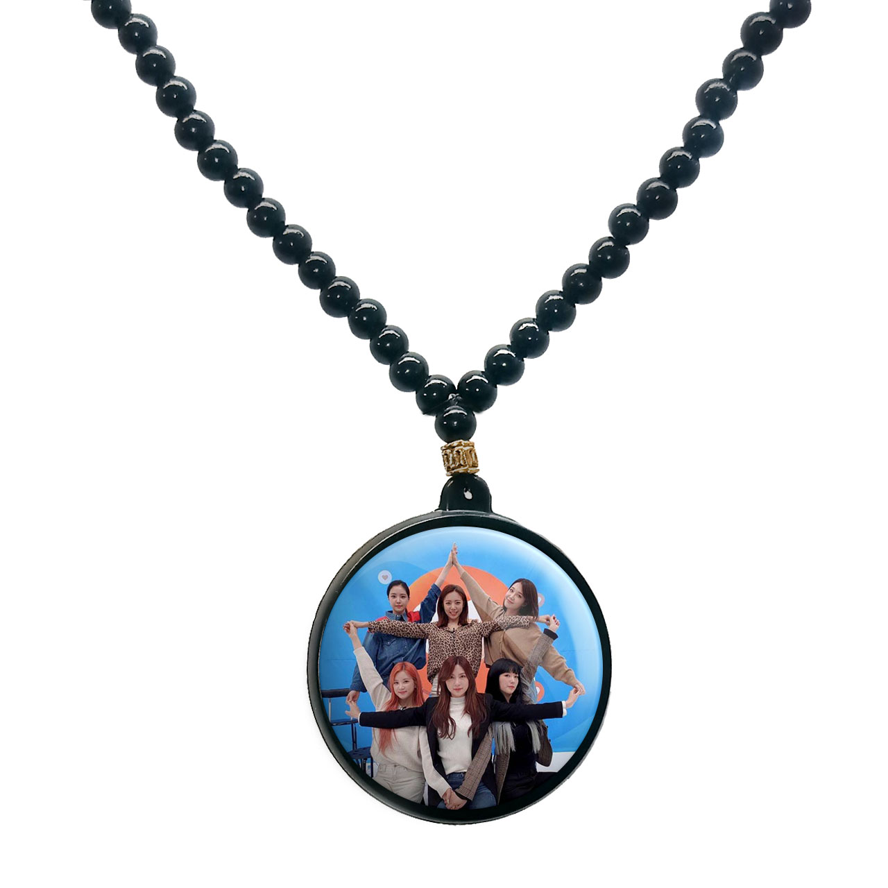 گردنبند پرمانه طرح Apinkگروه موسیقی کد pmd.11935 مدل دو طرفه