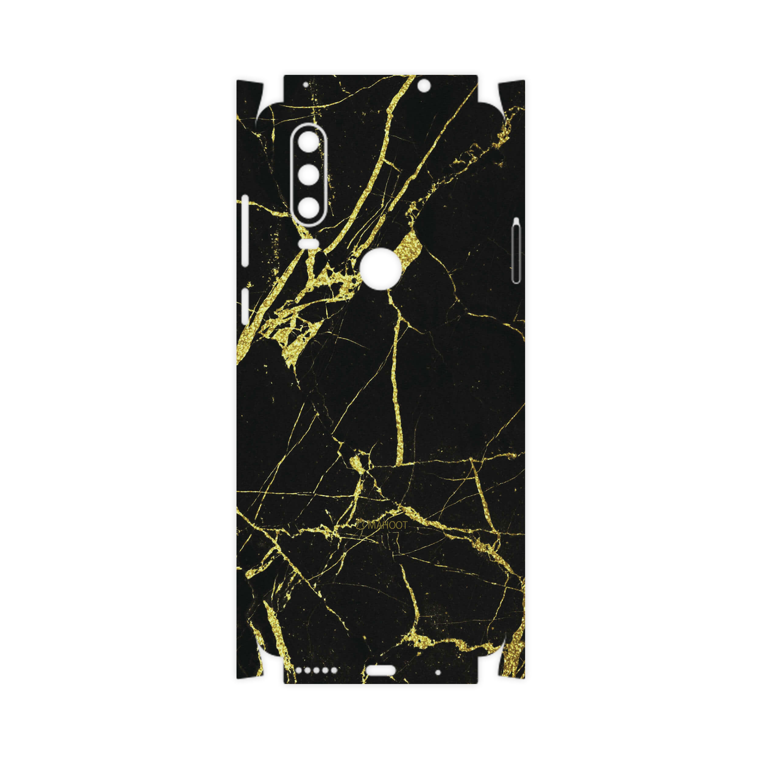 برچسب پوششی ماهوت مدل Graphite-Gold-Marble-FullSkin مناسب برای گوشی موبایل موتورولا One Action