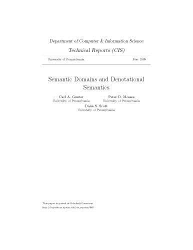 خرید و دانلود نسخه کامل کتاب Semantic Domains and Denotational Semantics