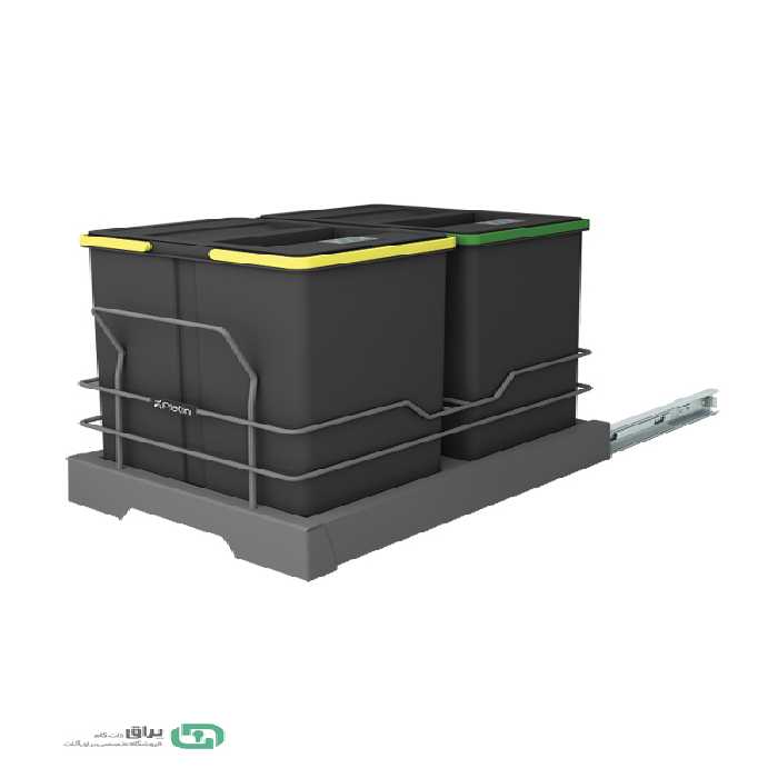 سطل زباله دو مخزن اکو 3634 پلاتین - Platin