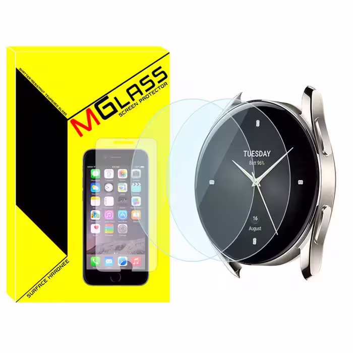 محافظ صفحه نمایش شیشه‌ای ام‌گلس مدل Glass-MG مناسب برای ساعت هوشمند شیائومی Watch S2 46mm بسته دو عددی | کالا برتری