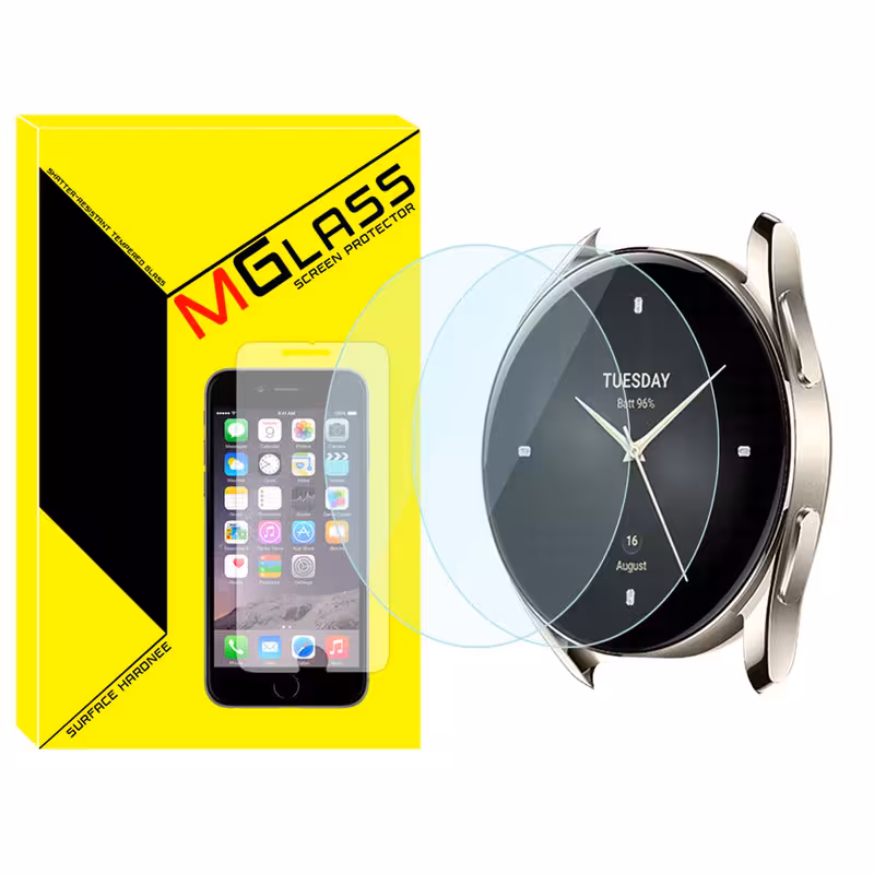 محافظ صفحه نمایش شیشه‌ای ام‌گلس مدل Glass-MG مناسب برای ساعت هوشمند شیائومی Watch S2 46mm بسته دو عددی | کالا برتری