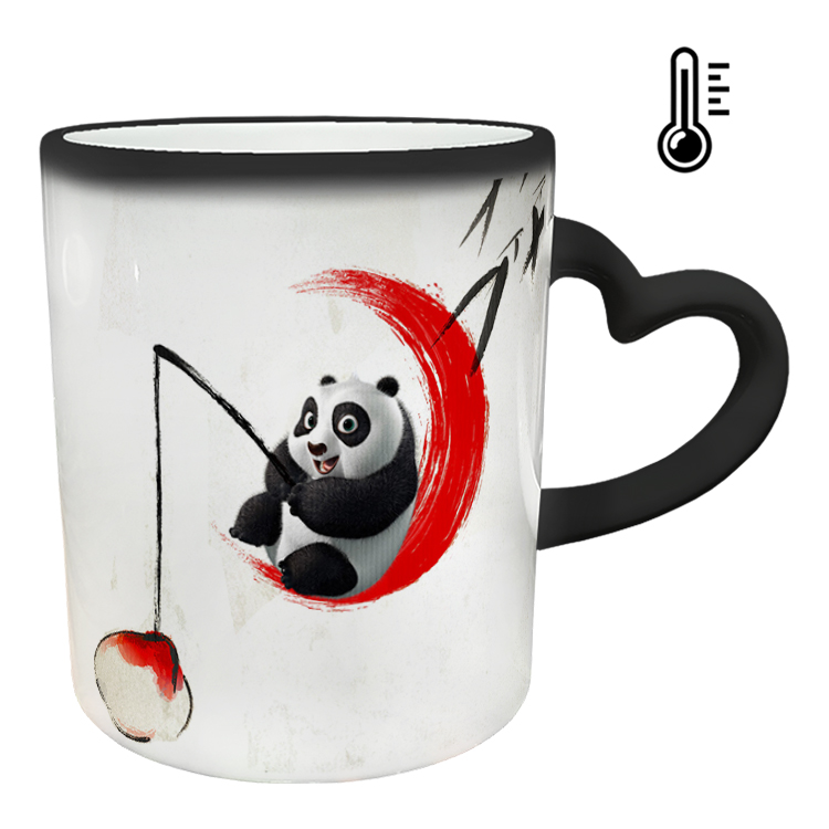 ماگ حرارتی مدل دسته قلبی طرح پاندا کونگ فو کار کد 54