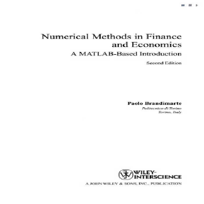 خرید و دانلود نسخه کامل کتاب Numerical Methods in Finance and Economics A MATLAB based Introduction