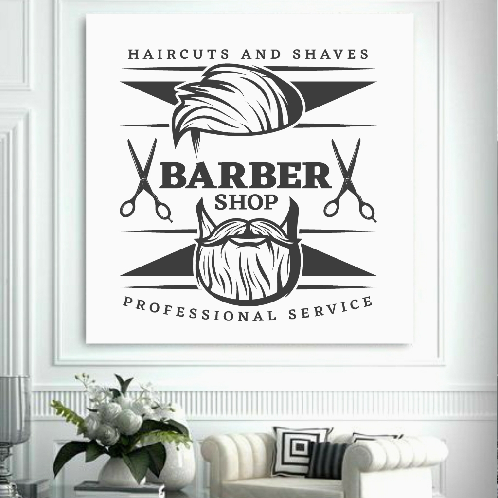 تابلو بوم طرح آرایشگاه مردانه مدل SDB401