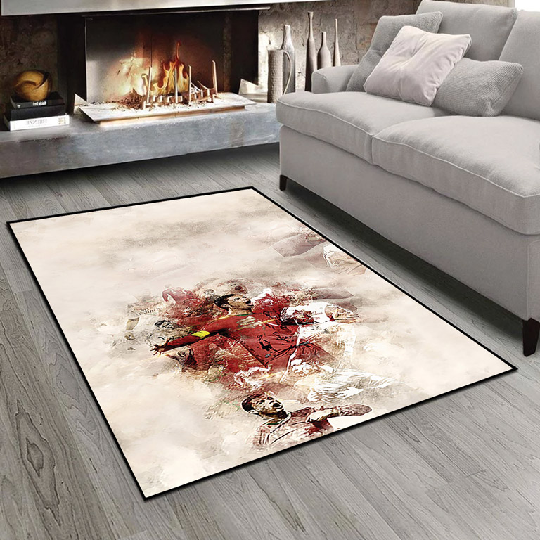 فرش چاپی تصویر رونالدو در تیم پرتغال زمینه روشن PK-3606b