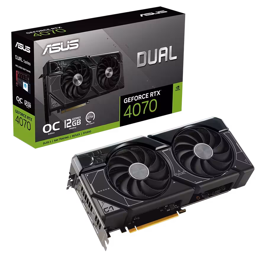 کارت گرافیک ایسوس DUAL RTX 4070 12GB OC | فروشگاه گیمینگ تکاف