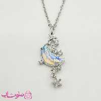 گردنبند دخترانه مدل ماه و ستاره نقره ای کد 1088
