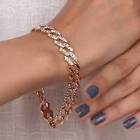 دستبند سلطان  با نگین های سوارسکی  مخراج کاری شده رنگ ثابت و ضدحساسیت