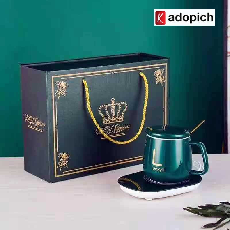 ماگ هیتردار سرامیکی با پایه گرمکن در 4 رنگ با جعبه لوکس و با ارسال رایگان
