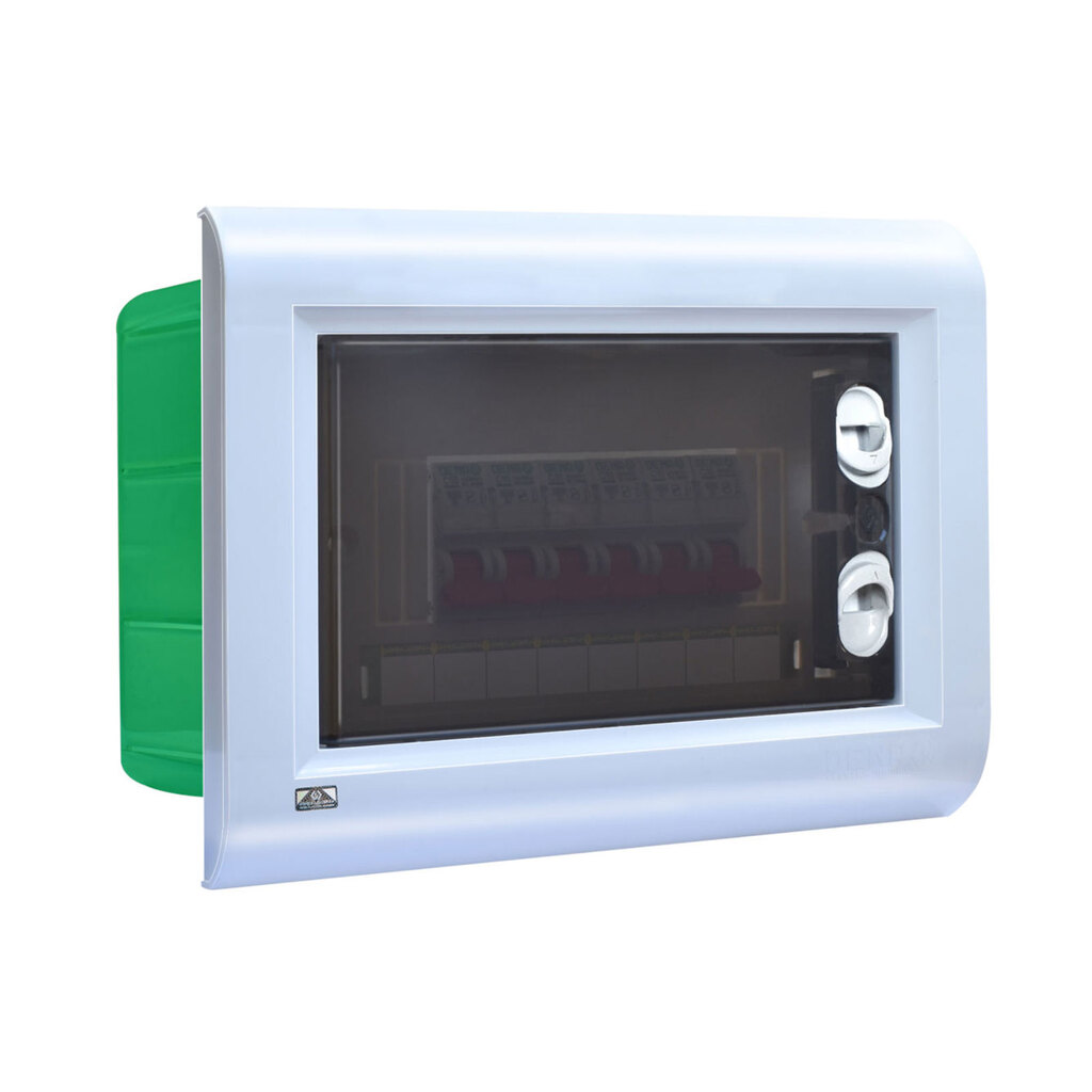 جعبه فیوز شش عددی توکار دنا الکتریک مدل سیستما با شین نول و ارت (6 کانال)