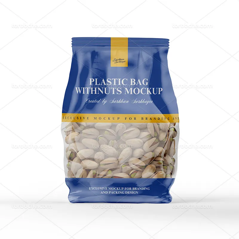 موکاپ بسته بندی پسته لایه باز | گرافیک با طعم تربچه