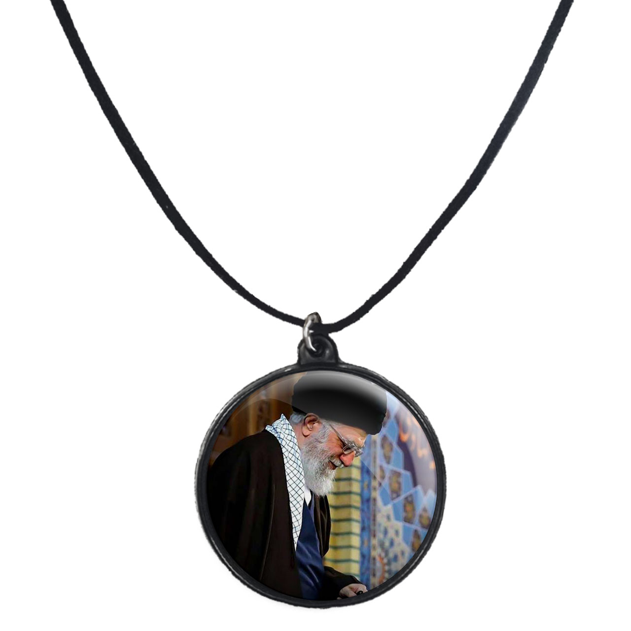 گردنبند پرمانه طرح تصویر آیت الله خامنه ای کد pmb.11720 مدل دو طرفه