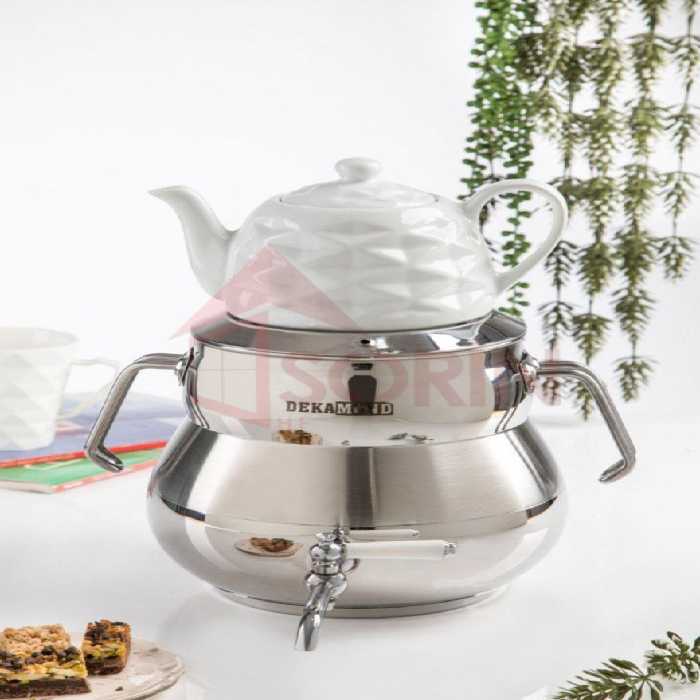 کتری قوری دکاموند کف چدن نقره ای سایه دارکد 6049