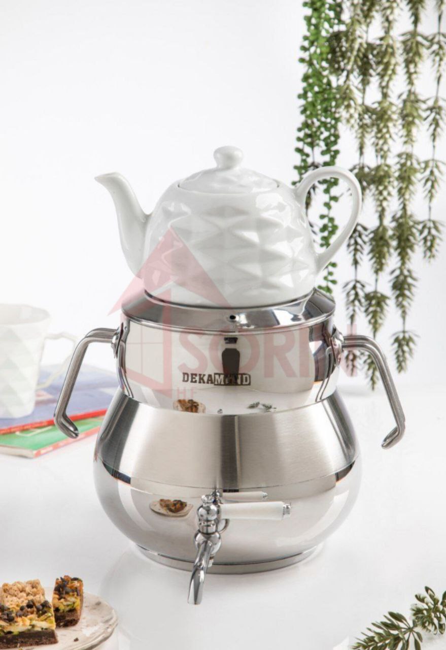 کتری قوری دکاموند کف چدن نقره ای سایه دارکد 6049