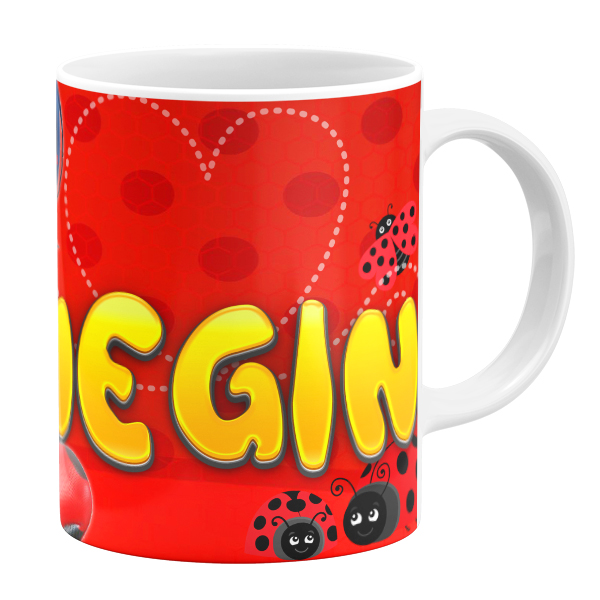 ماگ طرح دختر کفشدوزکی مدل نگین