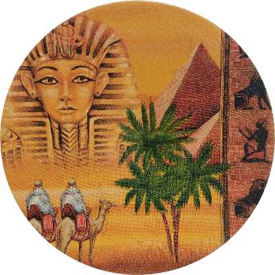 بشقاب دیوارکوب سفالی مدل اهرام مصر  مجموعه 2 عددی