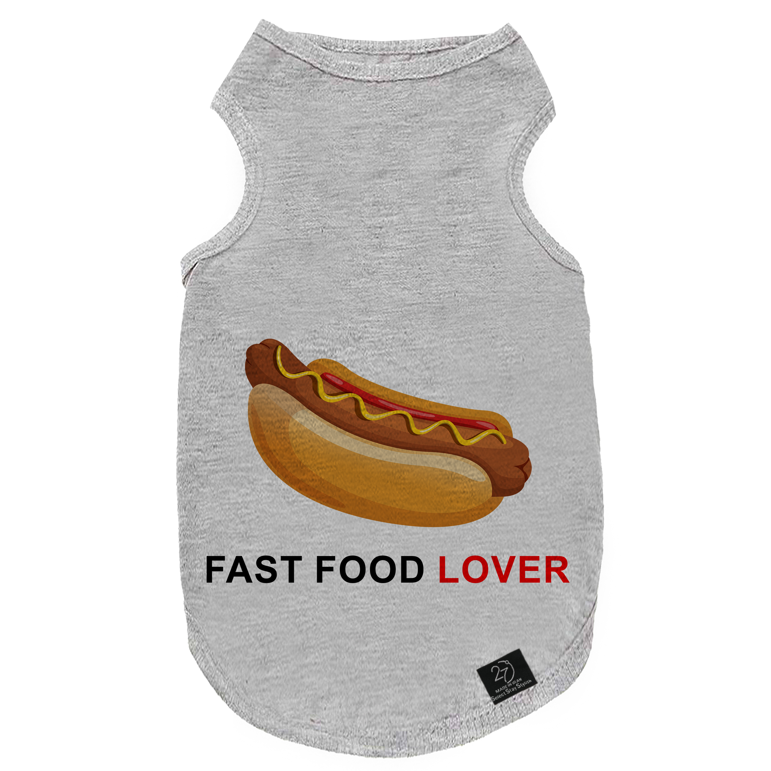 لباس سگ و گربه 27 طرح Fast Food Lover کد MH858 سایز M