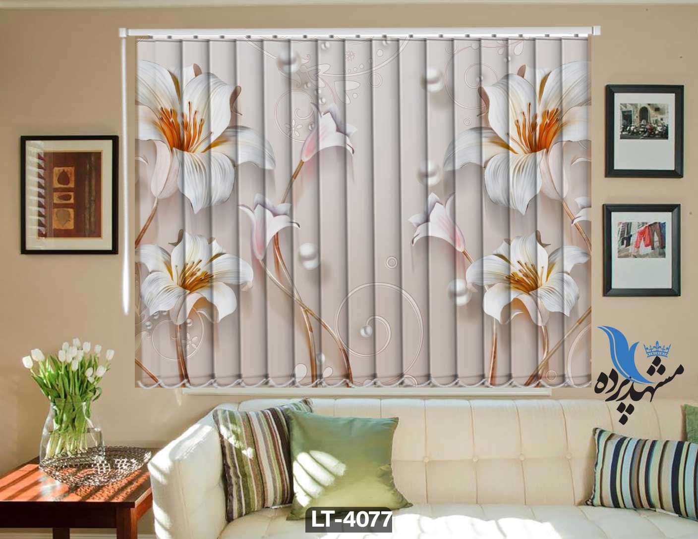 پرده لوردراپه تصویری گل LT4077
