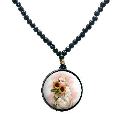 گردنبند پرمانه طرح حجاب کد pmd.24012 مدل دو طرفه