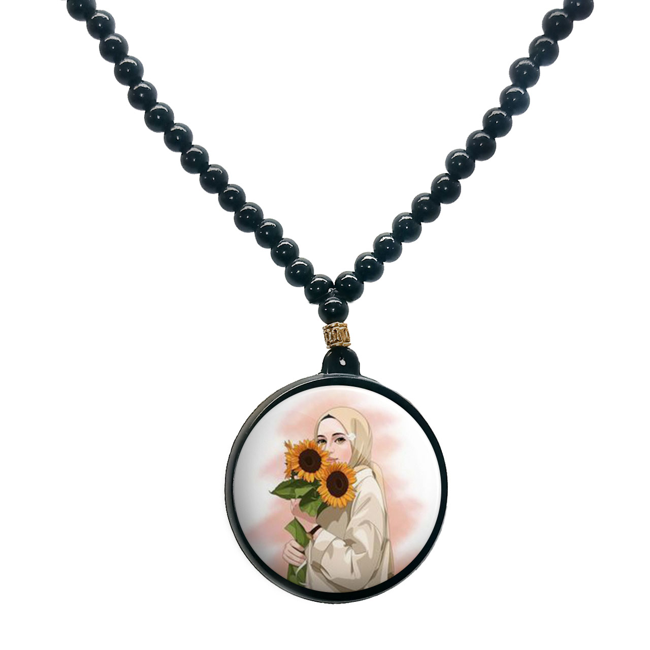 گردنبند پرمانه طرح حجاب کد pmd.24012 مدل دو طرفه