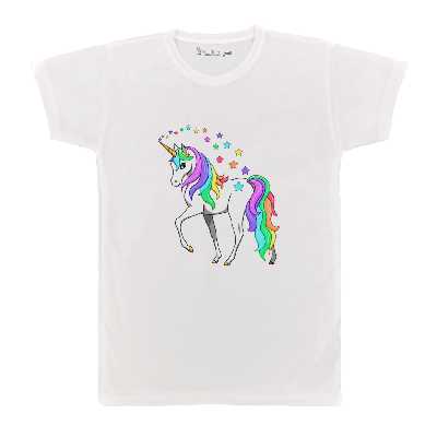 تی شرت بچگانه پرمانه طرح تک شاخ کد pmt.652