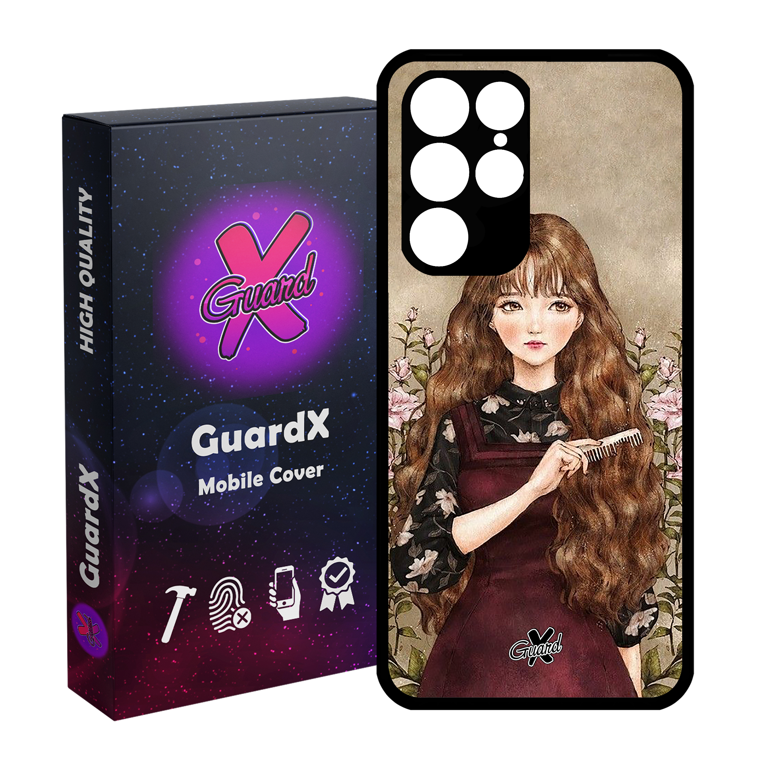 کاور گارد ایکس طرح دختر مدل Glass10246 مناسب برای گوشی موبایل سامسونگ Galaxy S22 Ultra