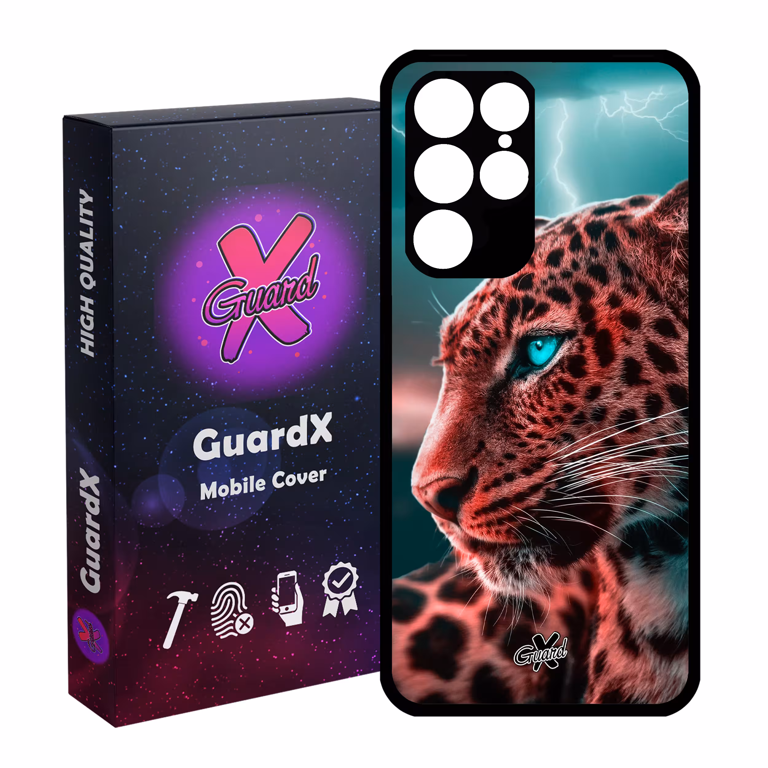 کاور گارد ایکس طرح پلنگ مدل Glass10233 مناسب برای گوشی موبایل سامسونگ Galaxy S22 Ultra