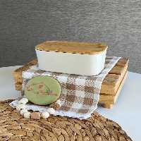 ظرف کره خوری سرامیکی درب چوبی