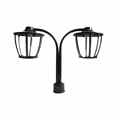 چراغ پارکی مدل سرلوله دو شاخه فلزی P-2Cpo