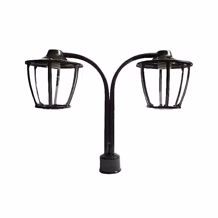چراغ پارکی مدل سرلوله دو شاخه فلزی P-2Cpo