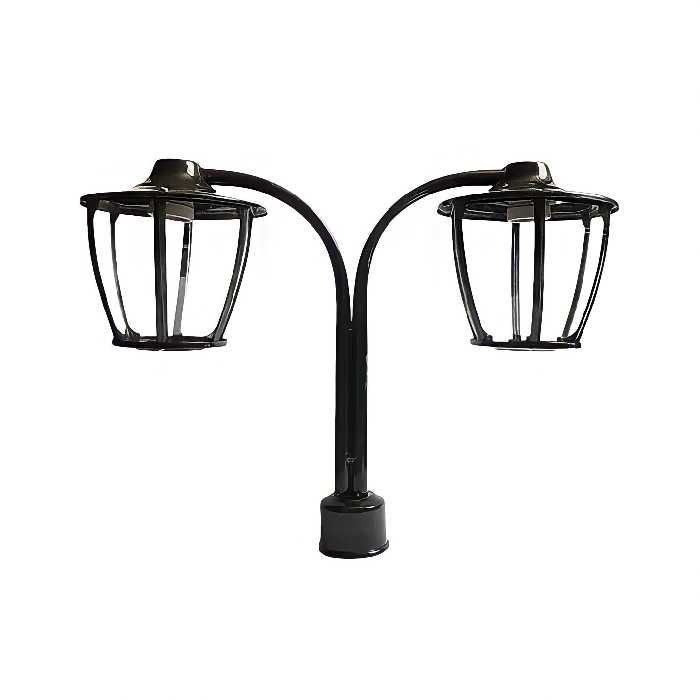 چراغ پارکی مدل سرلوله دو شاخه فلزی P-2Cpo