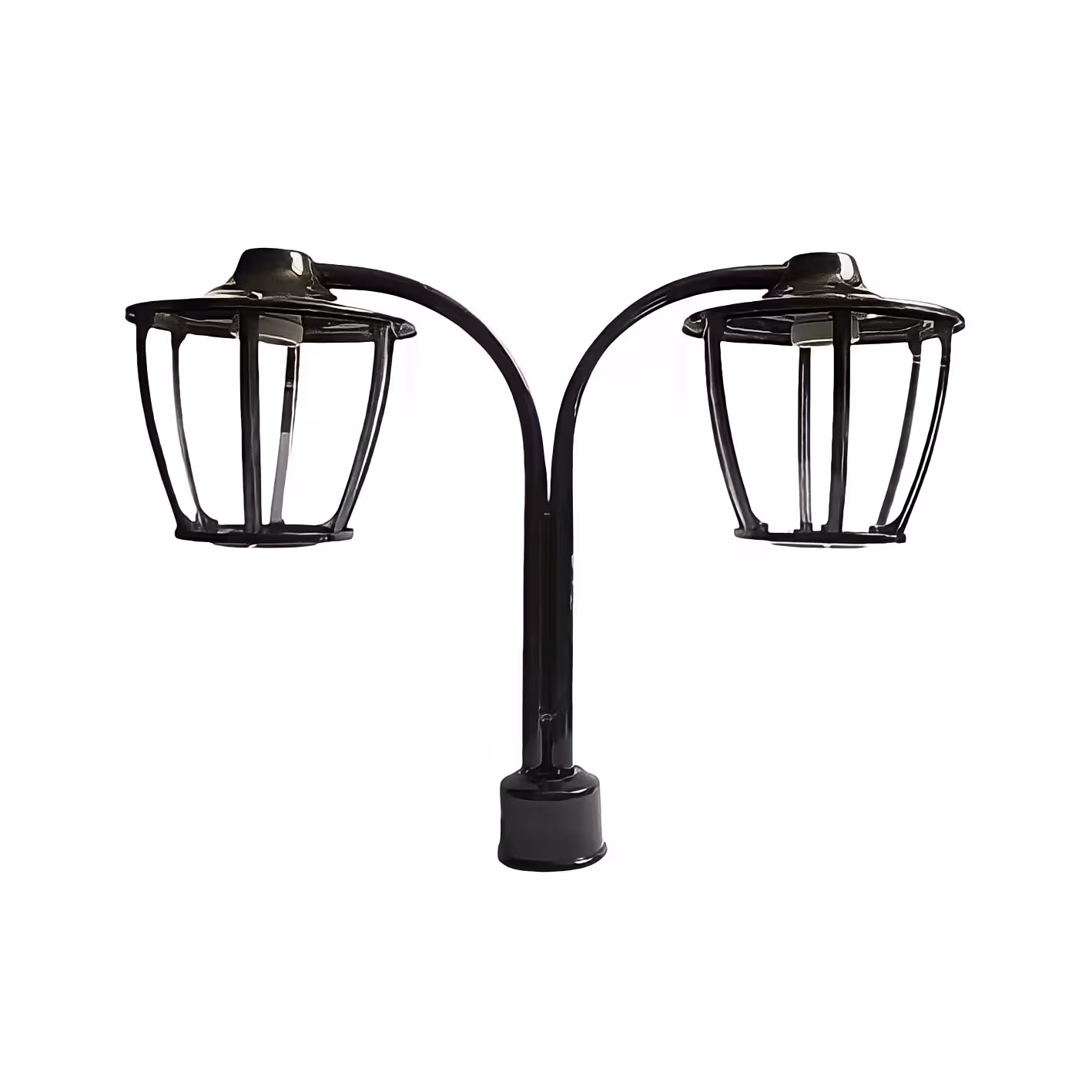چراغ پارکی مدل سرلوله دو شاخه فلزی P-2Cpo