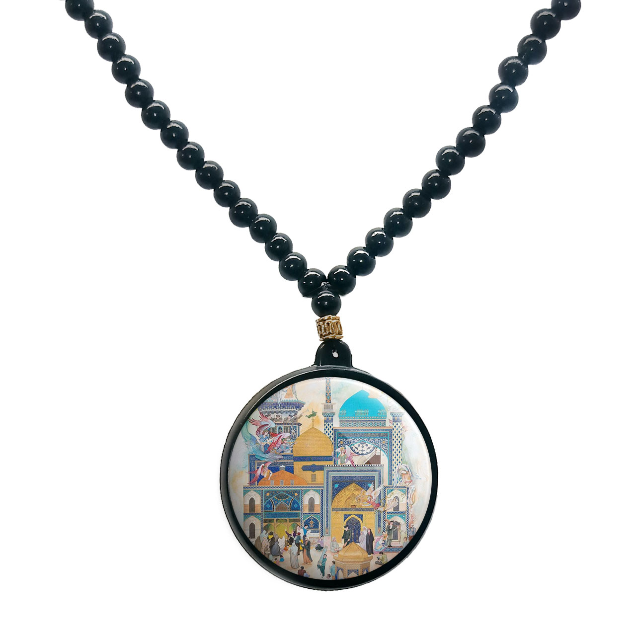 گردنبند پرمانه طرح امام رضا کد pmd.23586 مدل دو طرفه