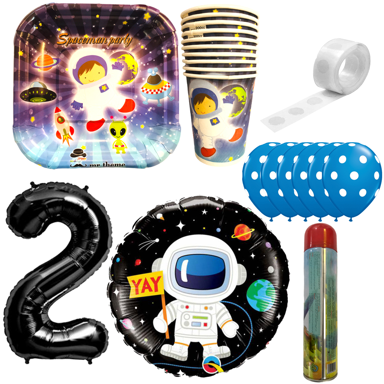 مجموعه 30 عددی تم تولد مستر تم طرح فضانورد کد 2